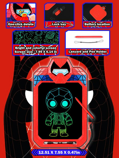 LCD Writing Tablet for Kids 10 Inch Bat Hero for Toddler 3 4 5 6 7 8 - Paint, Doodle Board, Drawing Pad - Travel Toys, Road Trip Car Activities, Birthday Christmas Gift Boys & Man