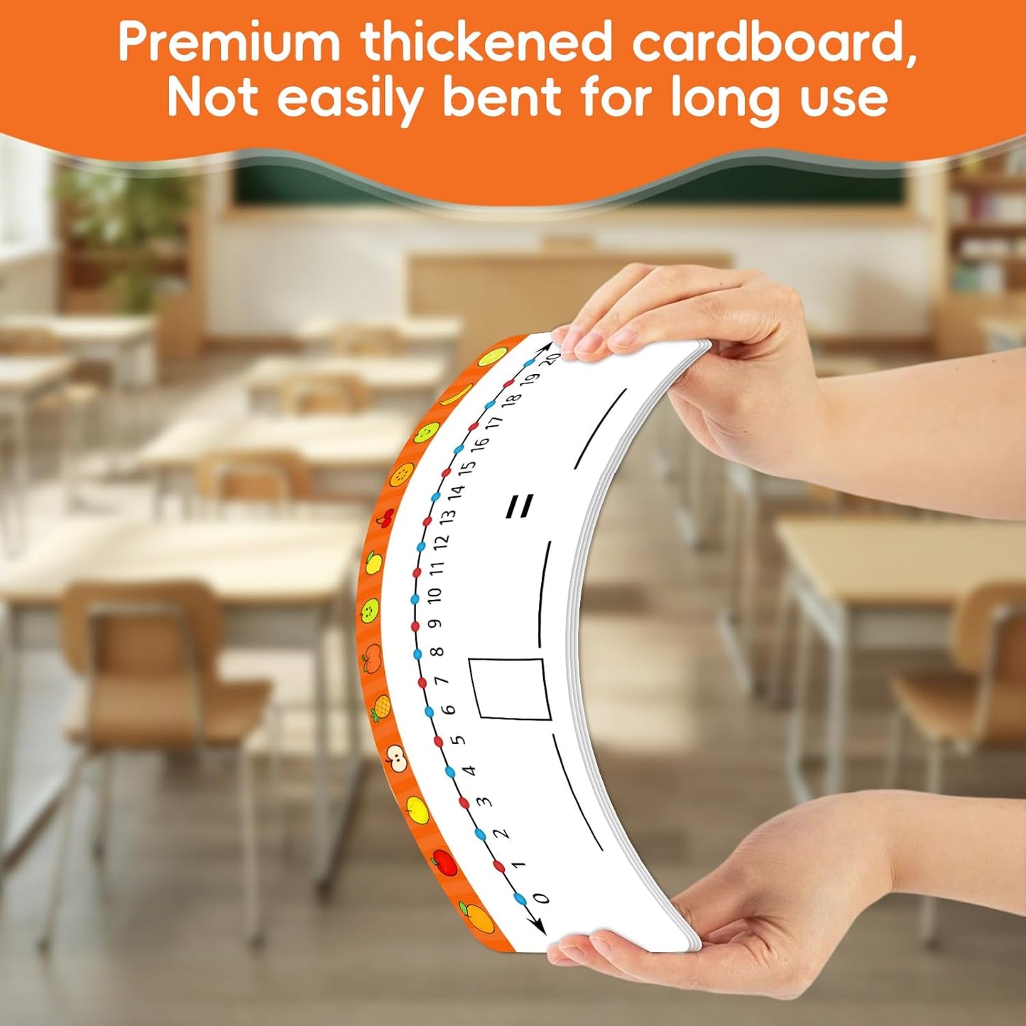 30 Packs Number Line Dry Erase Boards Cards, Double-Sided Writable & Erasable, 0-10 on One Side and 0-20 on the Other Side, Math Learning White Board Tool for Students, Classroom and Home (12” x 4”)