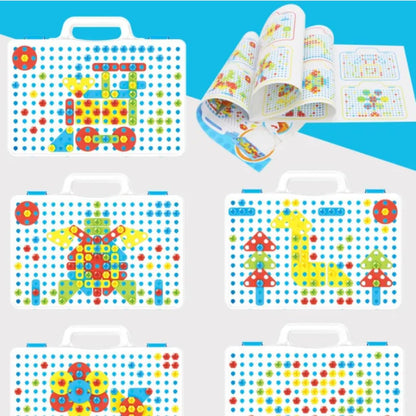Panel Design and Drill Toy Set, 151 Pieces, Electric Drill Building Kit for Ages 3+ Great Gift for Kids