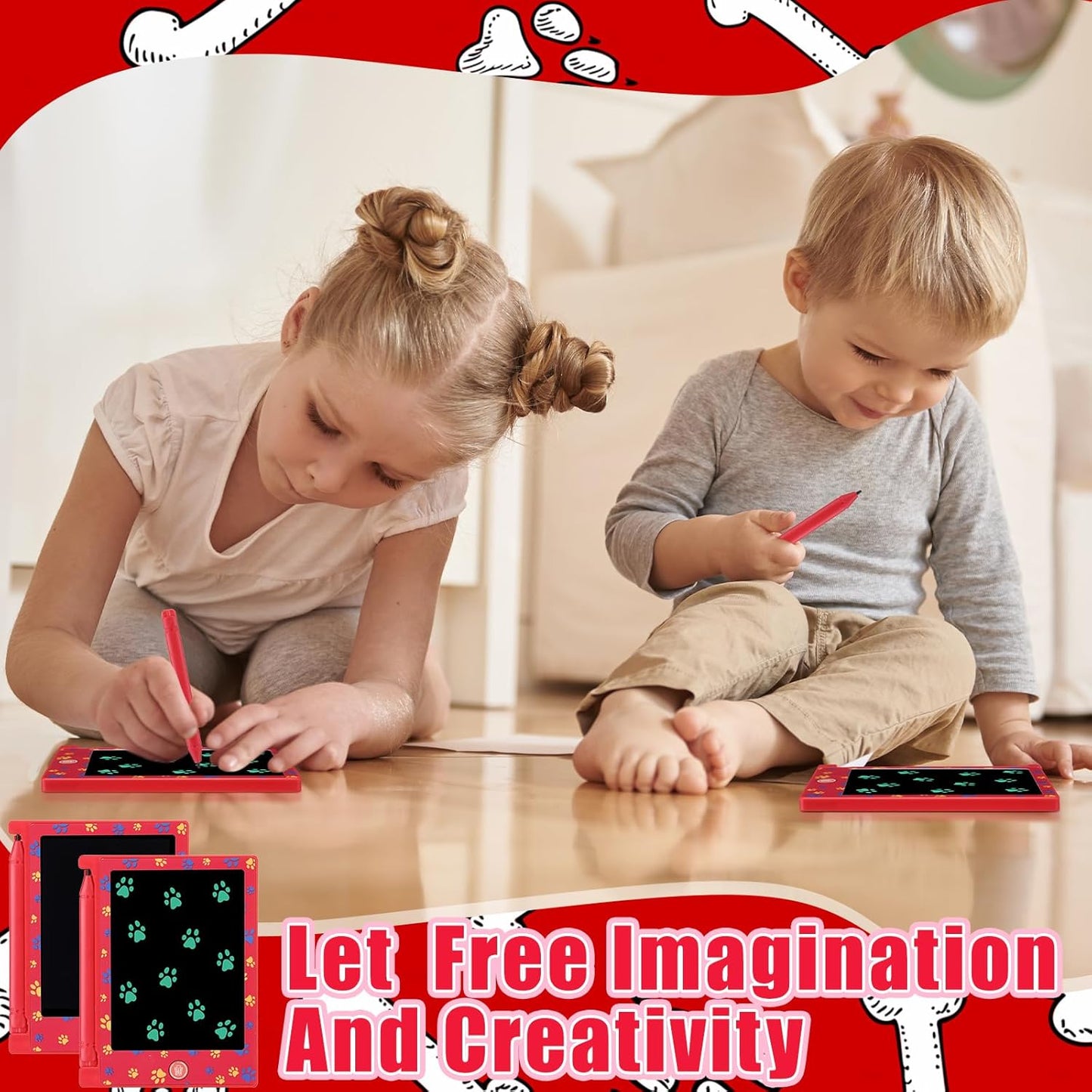 Nezyo 24 Pack Toy Inspires Party Favors Supplies, LCD Writing Tablet for Kids, 4.6'' Mini Board Drawing Tablet, Cartoon Goodie Bags Stuffers Birthday Toddler Boy Student Gifts