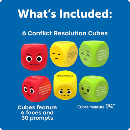 Learning Resources Conflict Resolution Cubes - Conversation Starter Cubes, Therapy Games for Kids, Social Skills Cards, Social Emotional Learning Games, Table Questions for Family Dinner