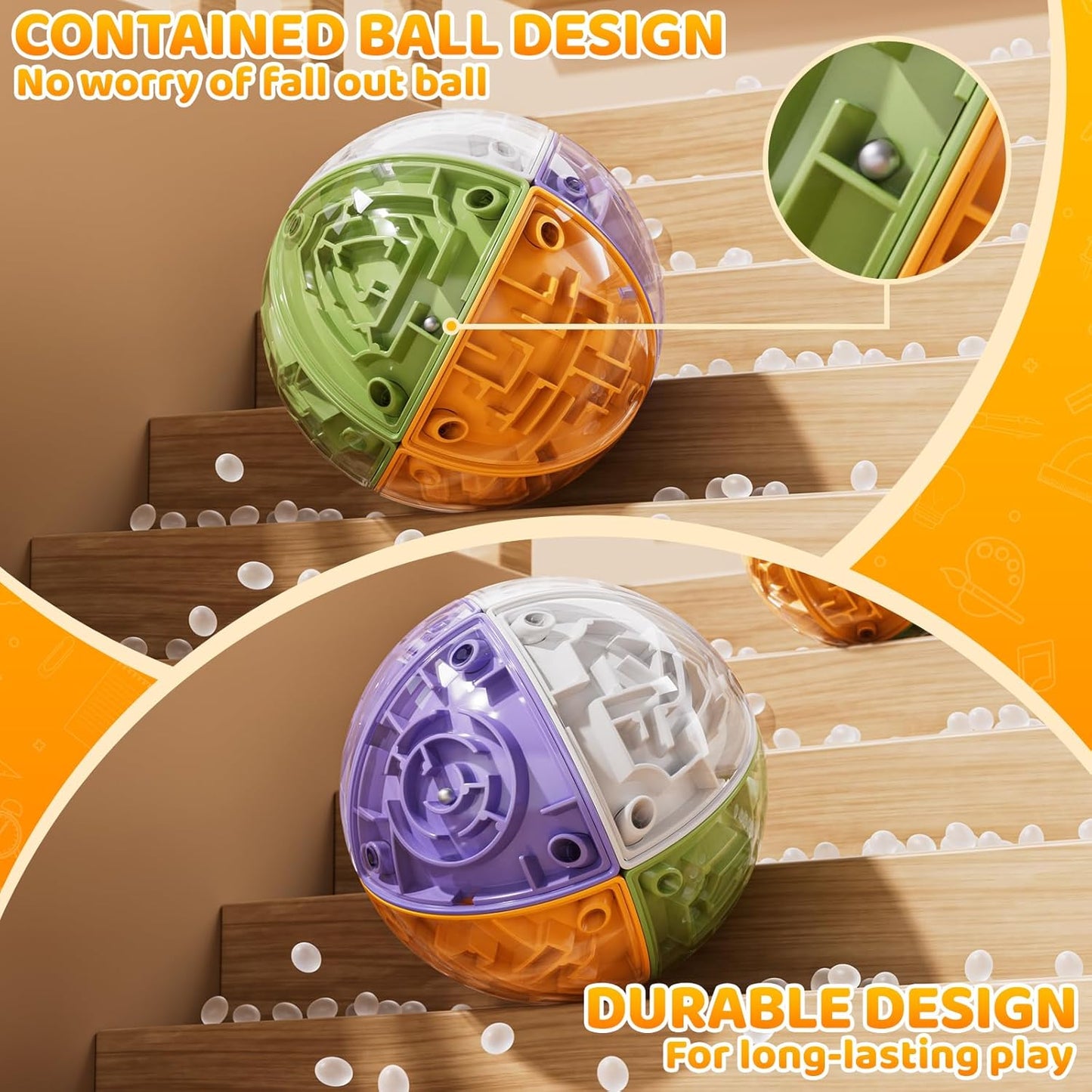 3D Ball Puzzle for Kids 5-8 8-12, Color Matched Game, Kids Toy with Logical Reasoning, Education Sensory Learning Toys Birthday Gift for Kids Adults 5 6 7 8 9+ Years Old Boys