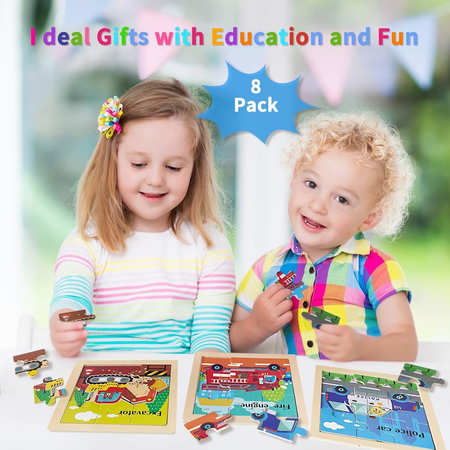 Wooden Puzzles for Toddlers 2-4, 9 Pieces Animal Jigsaw Puzzles for Kids Ages 3-5, Preschool Learning Activities, Learning & Educational Toys, Gifts for Boys, Girls