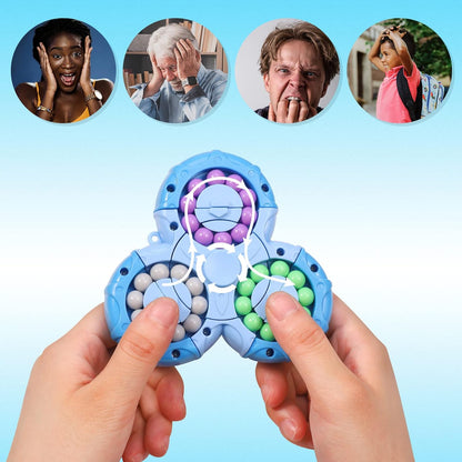 FRIUSATE Magical Bean Puzzle Toy, Rotating Magical Bean Fidget Spinner Toys for Kids, Stress Relief Anxiety Relief Puzzles for Teens Adults, Learning&Education Toys and Gifts