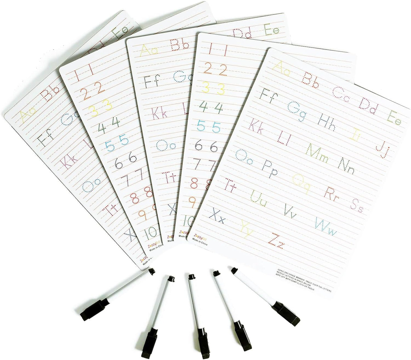 Dry Erase Alphabet Tracing Board: Letter and Numbers Handwriting Practice for Kids Learning, Reusable Boards for Kindergarten and Preschool