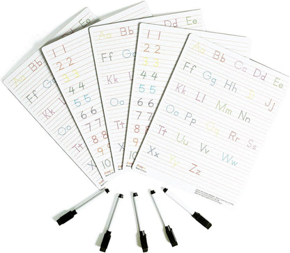 Dry Erase Alphabet Tracing Board: Letter and Numbers Handwriting Practice for Kids Learning, Reusable Boards for Kindergarten and Preschool