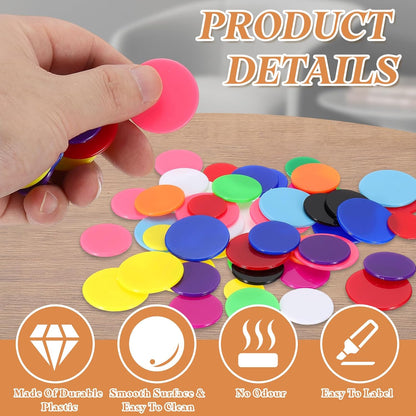uxcell 100Pcs 1 Inch Poker Chips, Plastic Bingo Chips Learning Counters Counting Counters Disks Markers Opaque Game Tokens for Game Play Math Counting, Purple, Flat