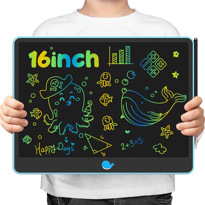 Hockvill LCD Writing Tablet for Kids 16 Inch, Toys for Girls Boys Drawing Pad for 3 4 5 6 7 Year Old Kids Toys, Christmas Birthday Gift for Kids, Toddler Doodle Board Travel Essentials - Pink