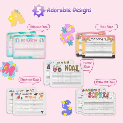 Personalized Name Practicing Board for Kids, Cusotm Name Tracing Whiteboard with Dry-Erase Pen, Back-to-School Gift for 3 4 5 Years Old Preschoolers, Handwriting Practice, Toddler Name Learning