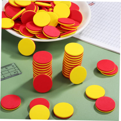 BESPORTBLE 2sets Discs Math Learning Counters Math Addition Math Counters Counting Blocks for Counting Blocks for Math Tokens Color Counting Chips 100pcs*2
