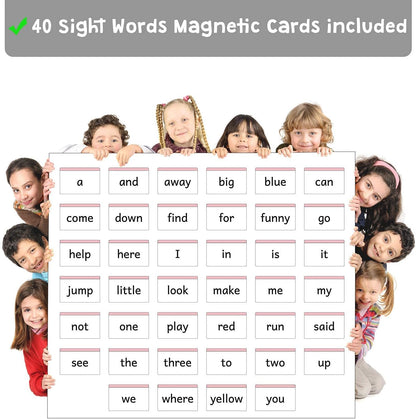Attractivia 2nd Grade Sight Words Magnetic Flash Cards(Second Grade) - 46 Sturdy Large Dolch Cards for Literacy of Beginning Readers, Homeschool, Teachers and ESL