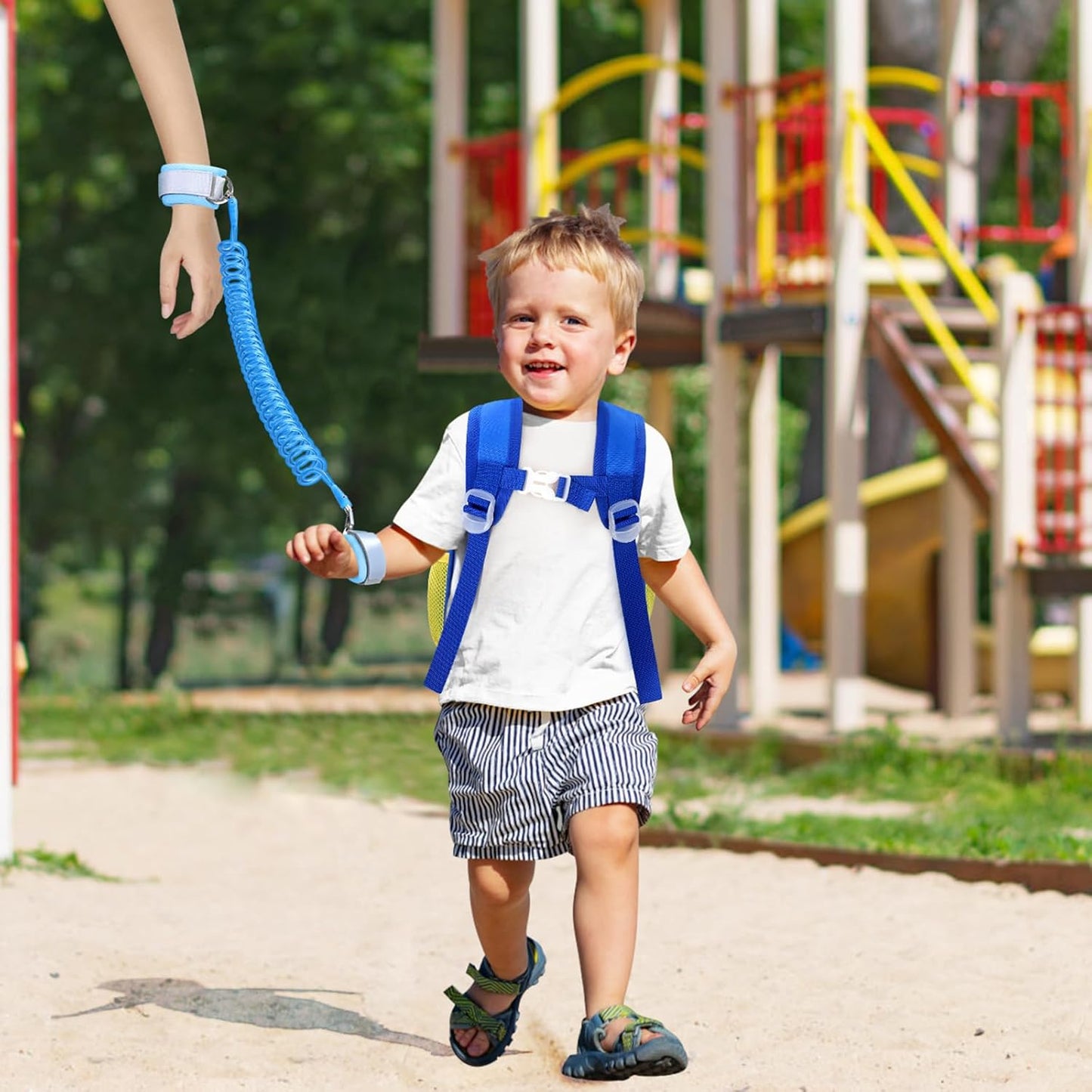 Accmor Toddler Backpack Leash with Anti Lost Wrist Link, Cute Dinosaur Kids Backpacks for Boys Aged 1-3, Mini Baby Bag Tether Walking Harness Wristband Keep Child Close Rope Rein for Travel Outdoor