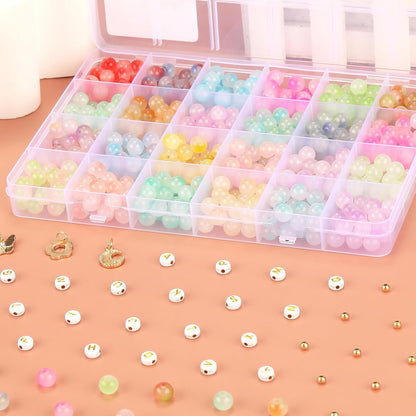 1720+pcs Pony Beads Kit 1830pcs 6 Style Letter Alphabet Beads Rainbow Plastic Pony Bead Bulk Multicolor Kandi Bead Elastic String DIY Crafts Jewelry Making Kit for Bracelets Necklaces