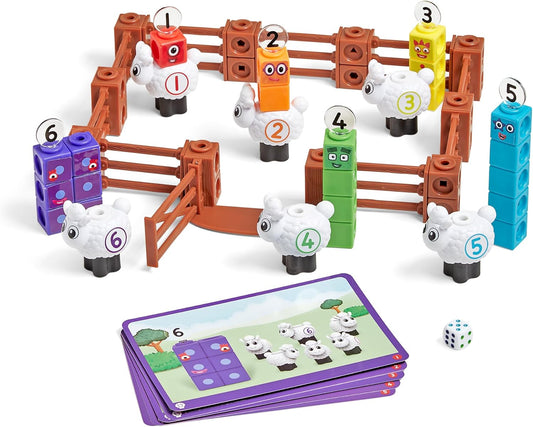 Learning Resources Resources-HM96093UK Numberblocks MathLink Cubes Sheep Counting Set, 3-6, Number Toys, Farm Game, Includes 10 Math Activities, Multicolor (HM96093-UK)