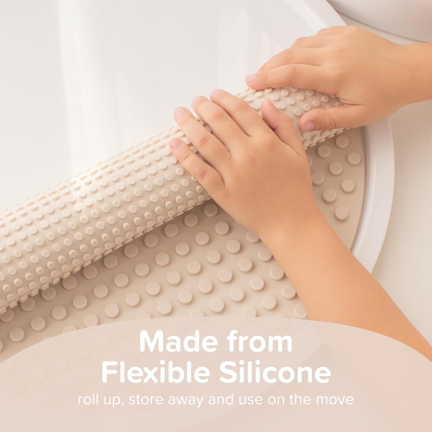 Inspire My Play - Silicone Building Blocks Baseplate - Compatible with All Major Building Block Brands - Double Sided for Large Building Blocks - Perfect Accessory for Sensory PlayTray - Stone