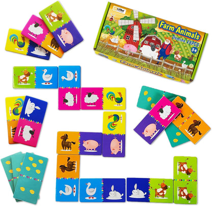 Double-Side Dominoes Games,Animal Dominoes for Kids Ages 4-8,Super Fun Family Game,Make A Great Gift for Preschool,Educational Toys for 3+ Year Old