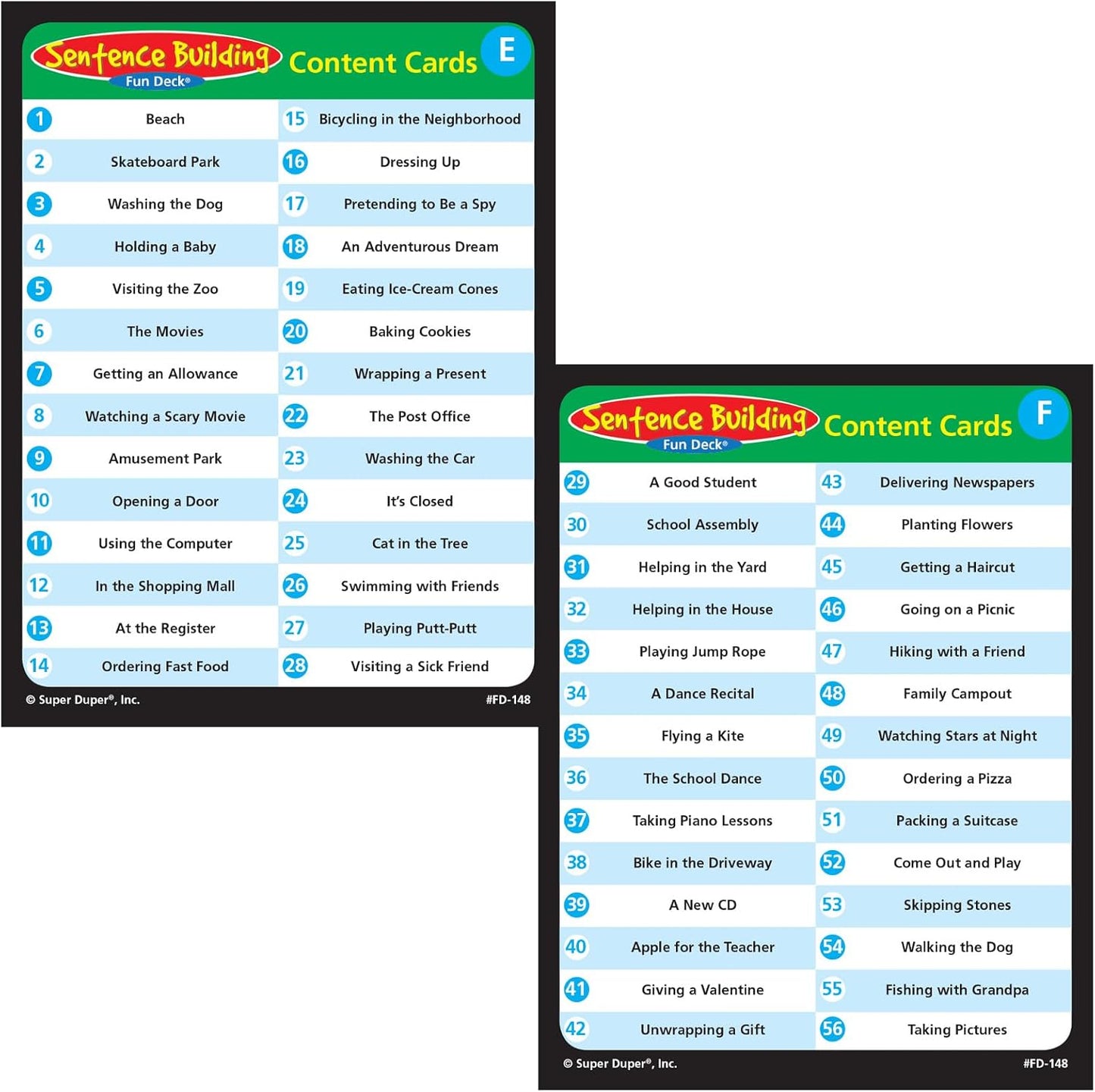 Super Duper Publications | Sentence Building Fun Deck | Speech Therapy Flash Cards for Grammar | Educational Learning Materials for Children