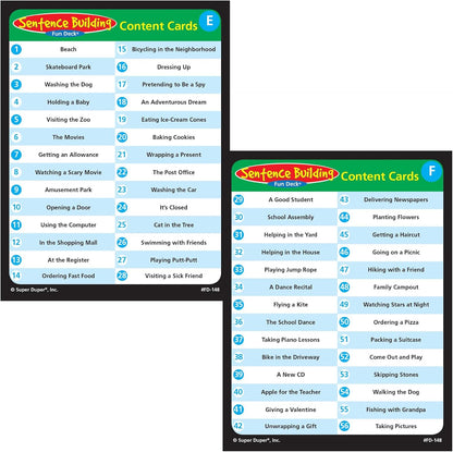 Super Duper Publications | Sentence Building Fun Deck | Speech Therapy Flash Cards for Grammar | Educational Learning Materials for Children
