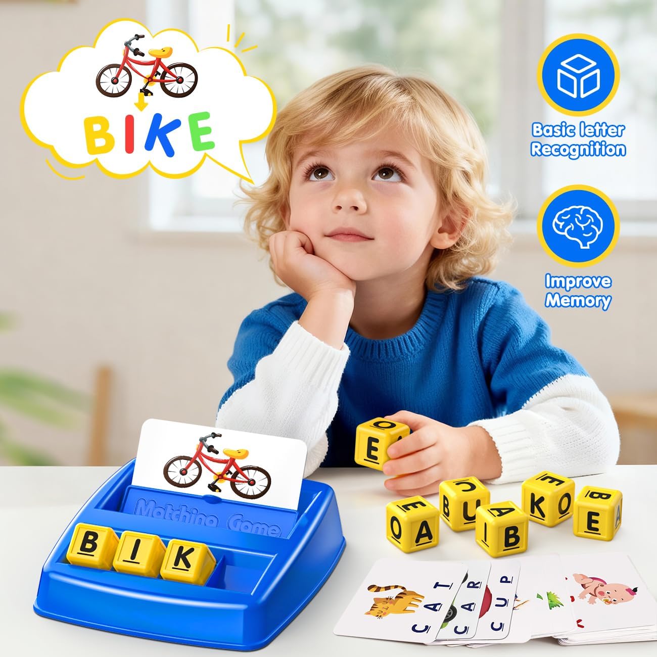 Matching Letter Game for 3 4 5 Year Old Girls Gifts, ABC Learning Toys for Kids Age 3-5, Educational Spelling Games Toys for Toddler Age 4-8, Preschool Birthday Gifts for 2 3 4 5 Year Old Boys Girls