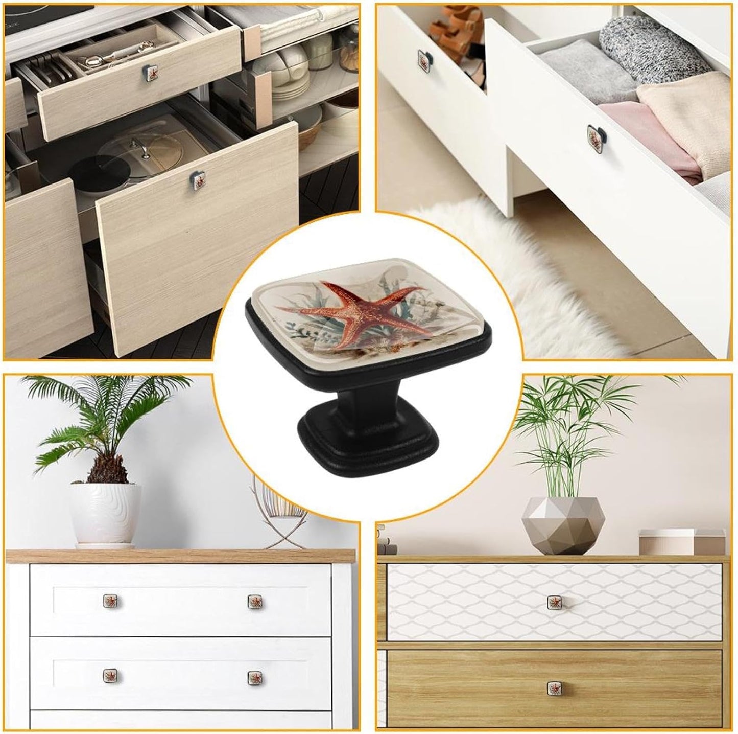 4 Pack Cabinet Knobs Drawer Pulls, 30mm Round ABS Glass Drawer Hardware Growing Purple Butterflies Cabinet Handles with Screws for Dressers Kitchens Cupboard