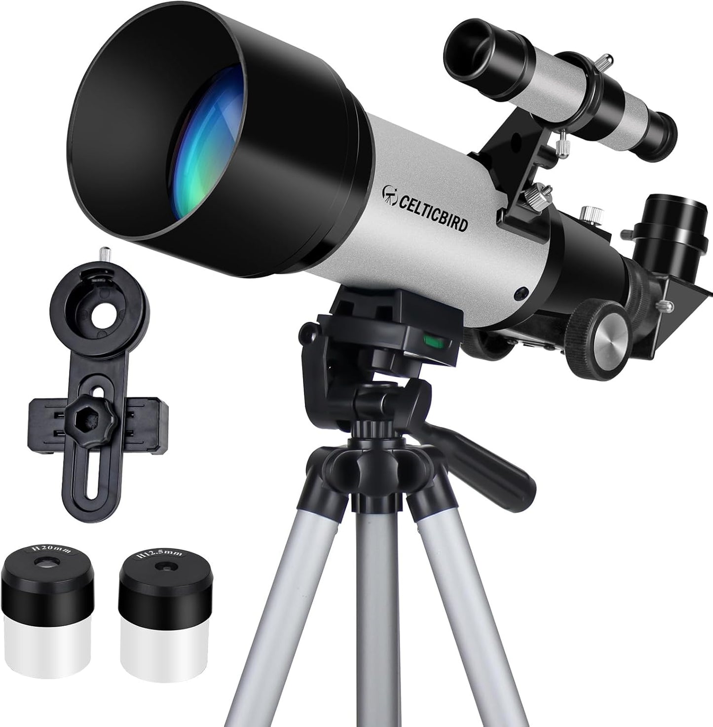 Telescope for Kids Beginners, 70mm Aperture 400mm Astronomical Refracting Telescope for Adults Students - Travel Telescopes with Tripod, Phone Adapter(Ocean Blue)