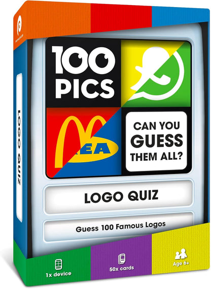 100 PICS Brain Teasers Travel Game - Solve 100 Puzzles | Flash Cards with Slide Reveal Case | Card Game, Gift, Stocking Stuffer | Hours of Fun for Kids and Adults | Age 6+