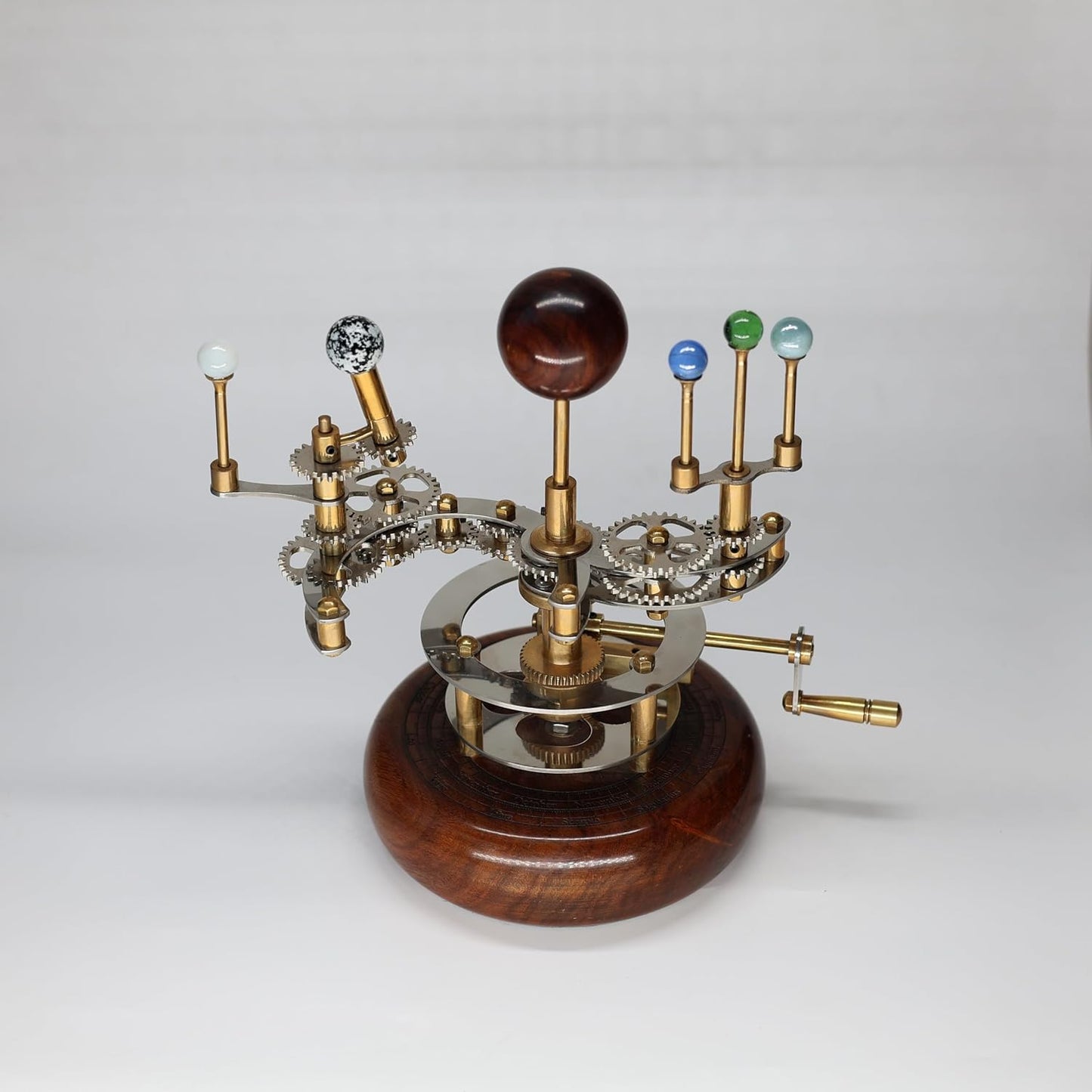 Solar System Model | Educational & Decorative Astronomy Orrery | Premium Brass Mechanical Planetarium (8" Earth & Moon)