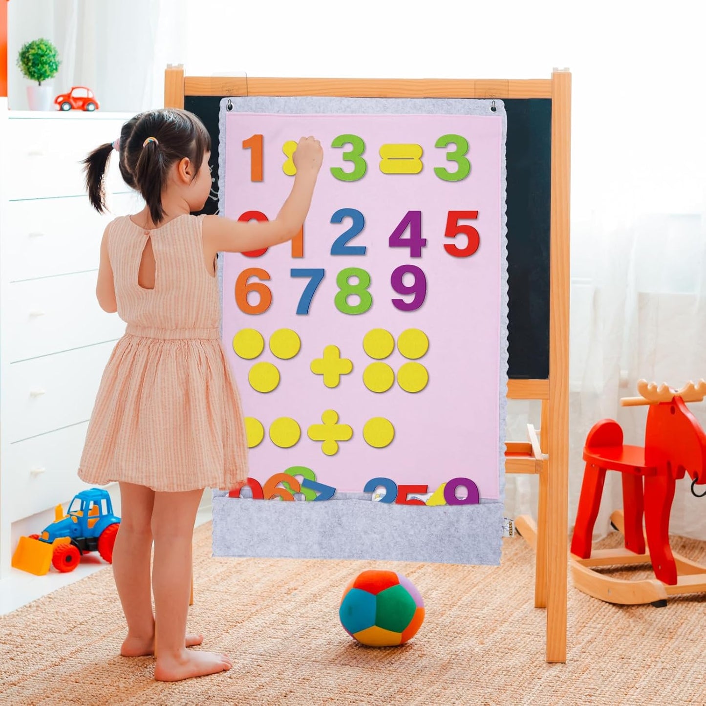 CHEFAN Felt Ten-Frame Set Math Manipulative Counter for Elementary, Numbers Learning Counting Toy for Kids, Montessori Math Educational Game, 2 Ten Frames & 162PCS for Kindergarten, 3+ Years Old
