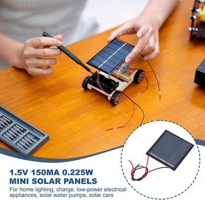 MECCANIXITY 2 Pcs 5.5V 0.44W 70mA Mini Solar Panels, Small Polycrystalline Solar Cell Panel with 2 Cable for DIY Electric Toy Materials Kits Charger, 60mm x 60mm