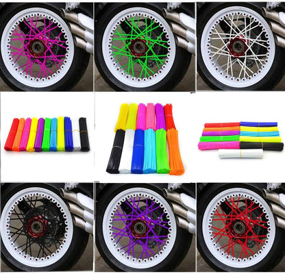 Super Pop Bicycle Spoke Skins Wraps Compatible with Schoolmate Bike Fans- Colorful Bike Wheel Decoration-72 Pcs(Red)