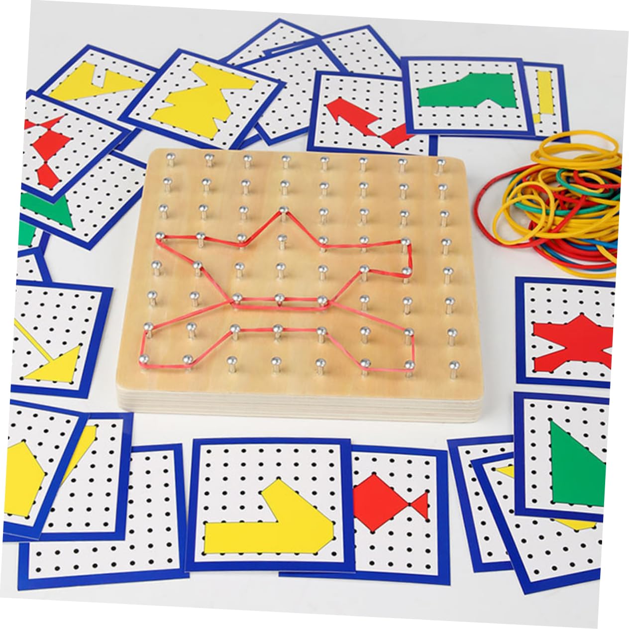 1Set Geoboard for Educational Pegboard for Primary Mathematics Shapes Creative Play for Classroom Home Learning Enhances Confidence Creativity