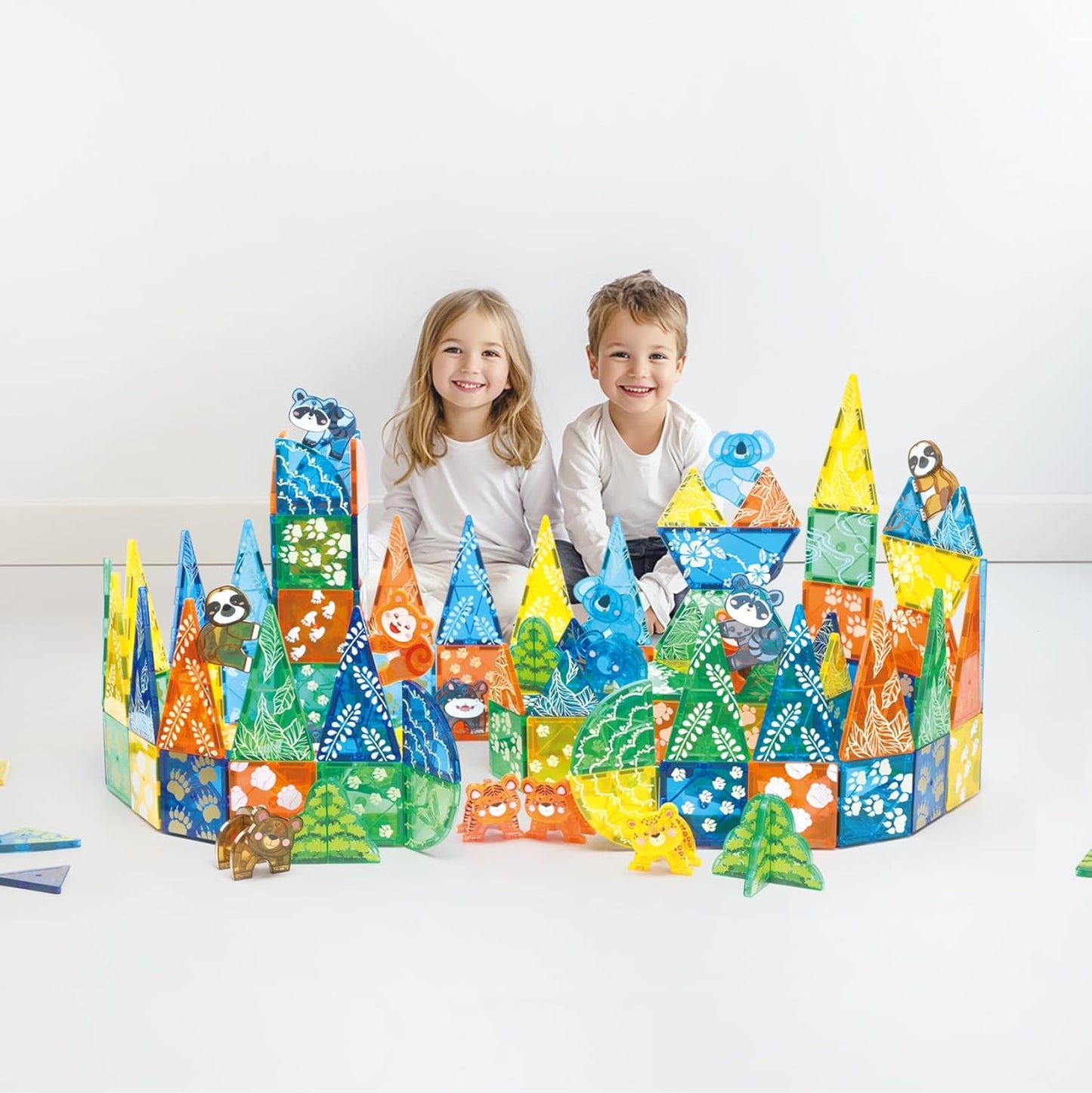 MEGAGONTILES Marble Run Magnetic Tiles Set 120PCS | STEM-Authenticated Magnetic Building Blocks with Marble Track Pieces | Educational Construction Toy for Kids Ages 3–8 (Boys & Girls)