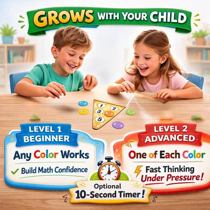 Matheroni Pepperoni Math Board Game - Addition & Subtraction for Kids Ages 5-8, Hunt & Solve Pepperonis - Pizza Themed Fun & Educational STEM Game, by Pidoko Kids