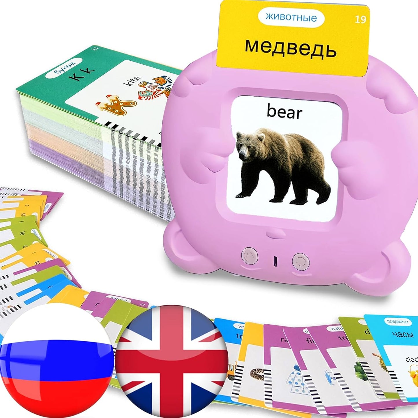 English Flash Cards Bilingual - Japanese Talking Flash Cards for Kids, Pocket Speech for Toddlers 3-12, 510 Sight Words of 31 Varieties, Sensory Toys Children with Autism (Japanese, Blue)