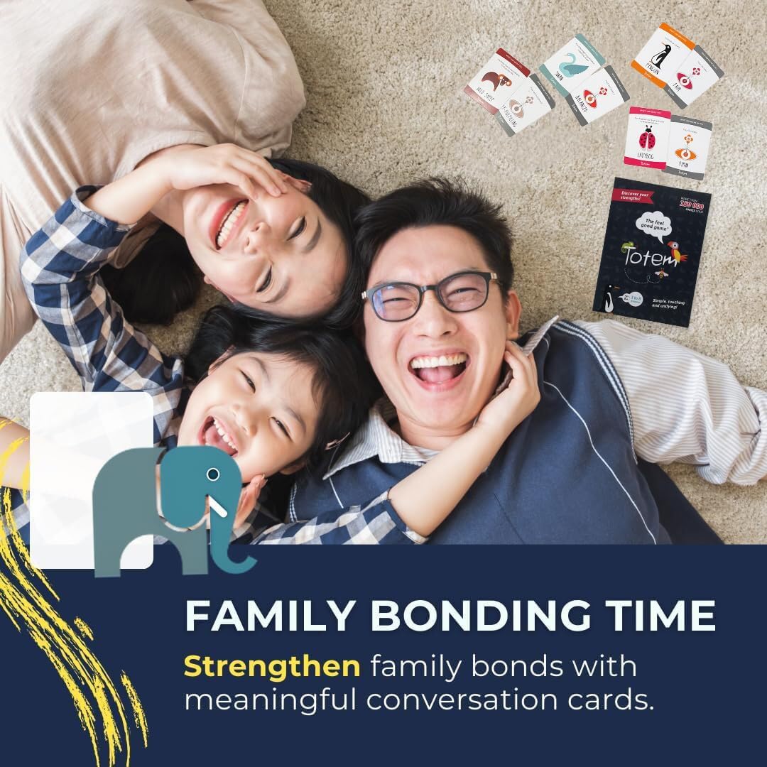 Totem: Self-Esteem & Family Bonding Game Ages 8+ - Therapy Games for Kids, Teens, Adults, Counselors - Team Building Games for Work - Group Therapy Conversation Cards for Mental Health