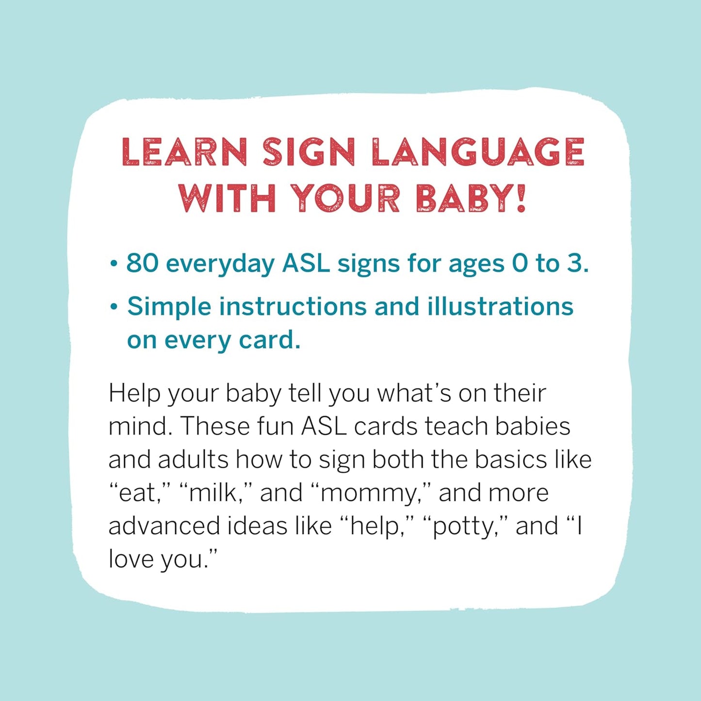 My First Baby Sign Language Flash Cards: Essential ASL Signs to Learn and Practice