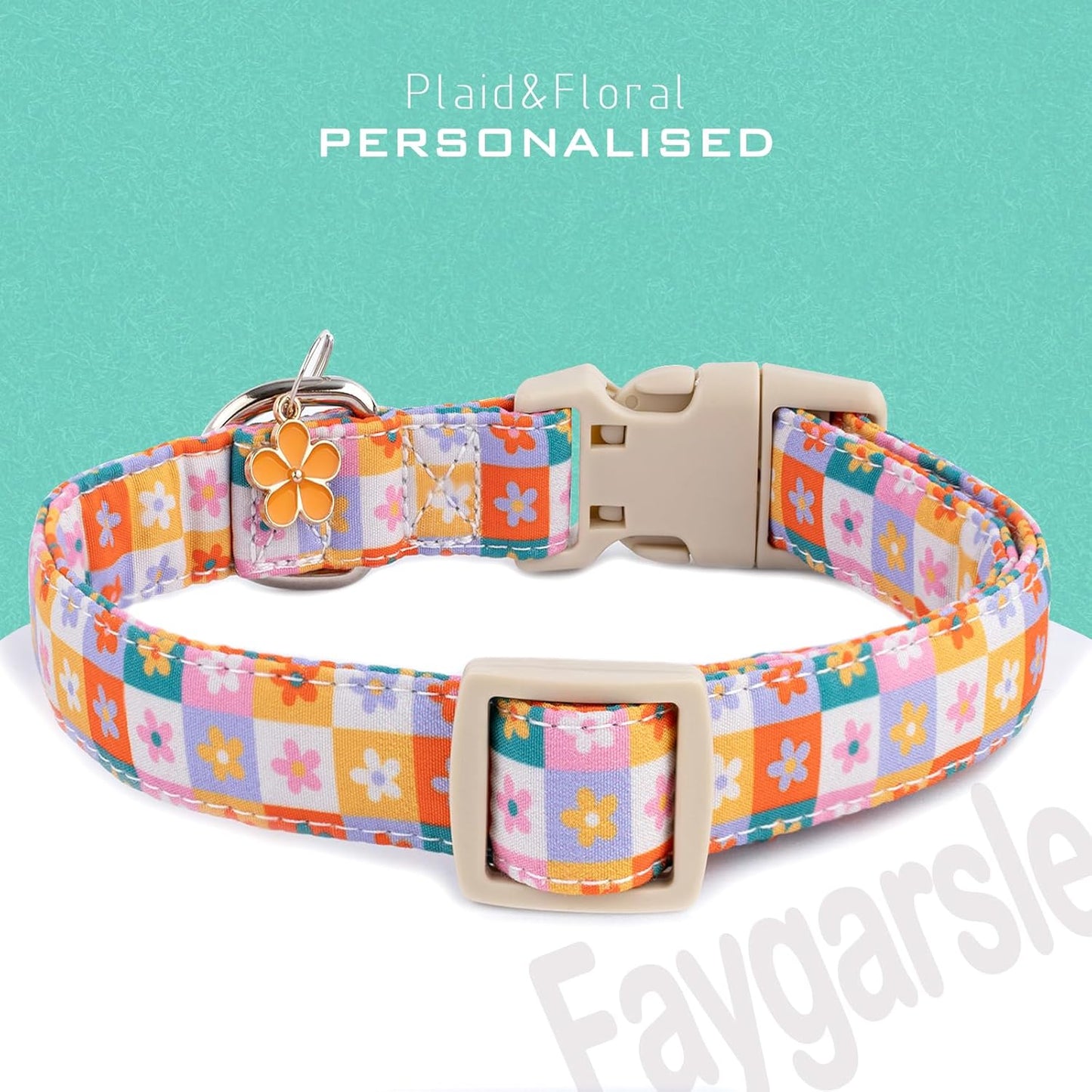 Faygarsle Dog Collar for Small Medium Large Dogs Colorful Puppy Collars for Female Dogs Toy Building Blocks Patterned Pet Collars for Summer Spring Wedding Puppy Girl Dog Collar M