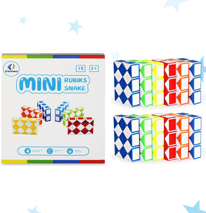 Ganowo Fidget Snake Cube Mini Twist Puzzle(12PACK) -Party Favors, Goody Bag Filler,Carnival Prizes,Classroom Rewards,School,Birthday Gift-Easter Egg Fillers for Kid Brain Teasers Speed Cube