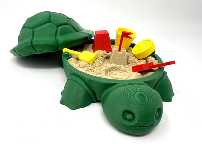Munnygrubbbers - Mini Desktop Turtle Sand Box - 6 x 6 in - Stress Relief - Includes Soft Moldable Play Sand and Mini Tool Accessories - Novelty Gift - Desktop Decor - Zen Garden - (Lavender)