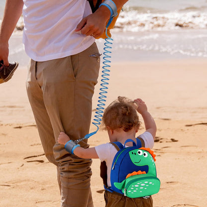 Accmor Toddler Harness Backpack Leash, Cute Dinosaur Backpacks with Anti Lost Wrist Link, Cute Mini Child Backpack Wristband Tether Strap and Protection Leashes for Boys Girls Aged 1-3 Years