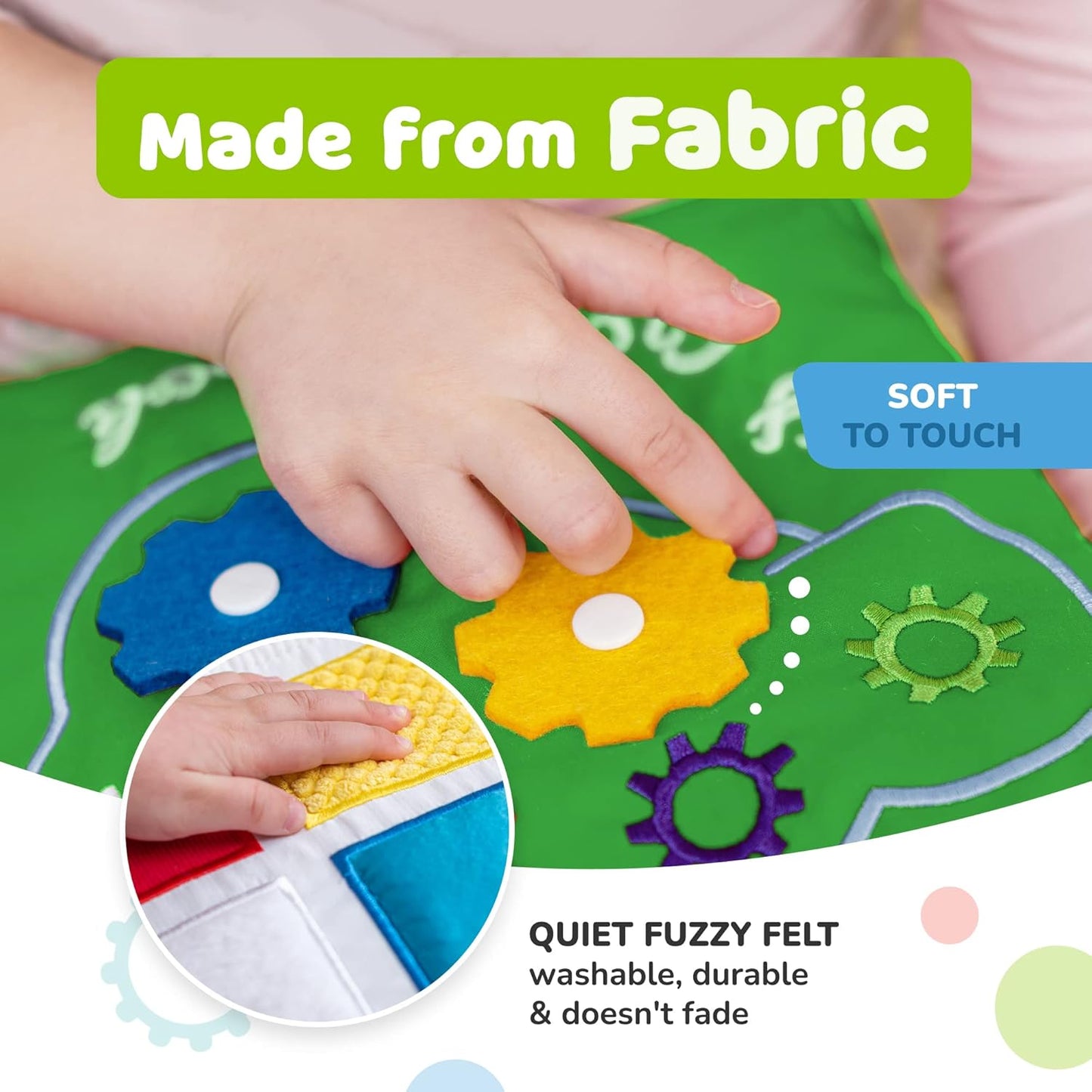 deMoca Travel Toys for Toddlers, Quiet Book for Toddlers 1-3, Baby Travel Toys for Airplane Car Rides, Montessori Busy Book for 1 Year Old with All Parts Attached, Felt Activity Pad, No Noise Gift