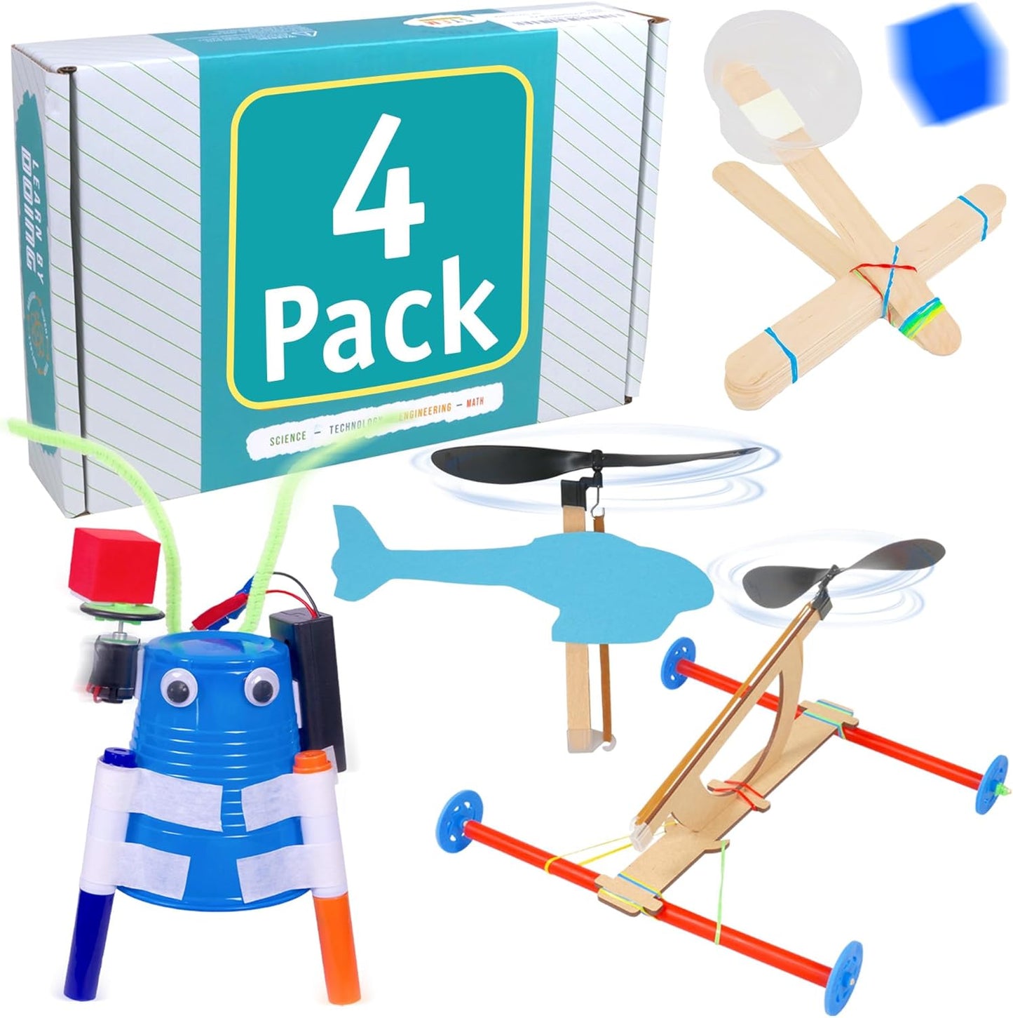 STEM Craft Kit – 25 Engineering Project Ideas, Complete STEM Project Kit with Over 400 Components for Classrooms and Groups, Ages 8+