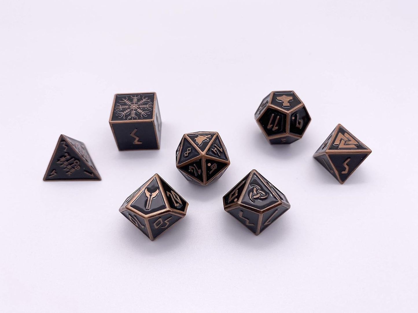 Norse Foundry Set of 7 Banshee Wail Norse Series Full Metal Polyhedral Dice RPG Math Games DND Pathfinder
