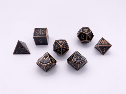 Norse Foundry Set of 7 Banshee Wail Norse Series Full Metal Polyhedral Dice RPG Math Games DND Pathfinder