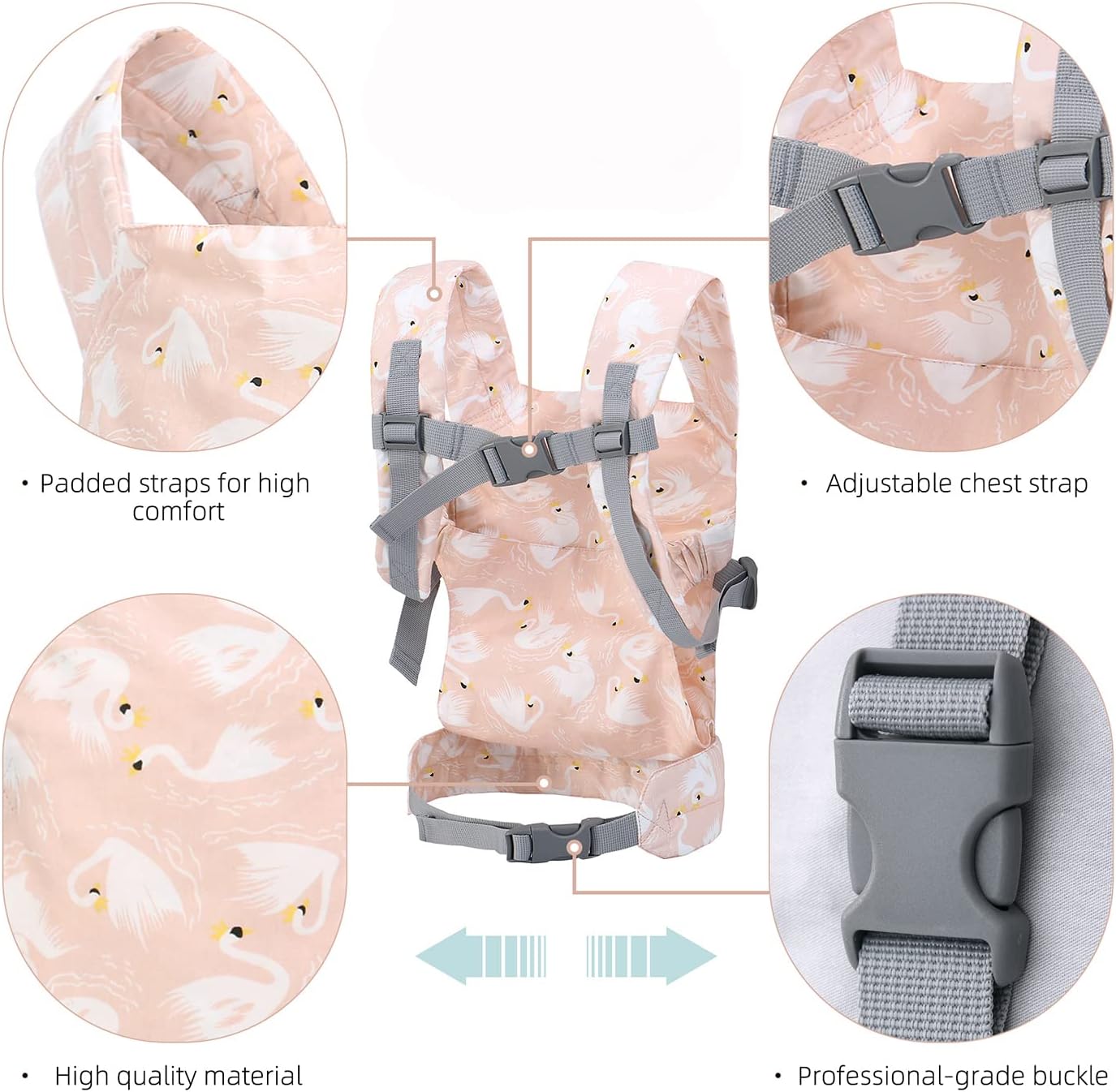Miracle Baby Doll Carrier for Kids, Front and Back Baby Doll Accessories Backpack Kid Toddlers Play Toy Baby Carriers with Adjustable Straps for Little Girls