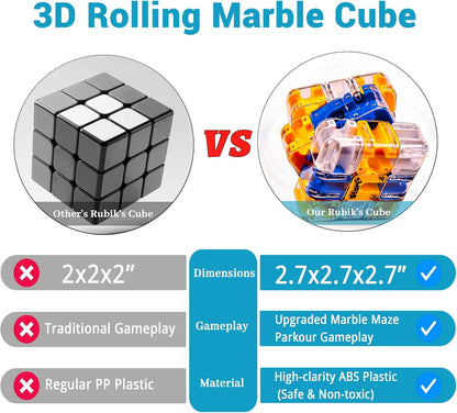 2Packs 3D Rolling Ball Maze Cube Puzzle - Maze Cube for Kids Labyrinth 3D Puzzle Maze Cube Ball Twist Roll Brain Teaser Toys, Cultivate Logical Thinking for Puzzle Cube Gift for Adults Teens Kids