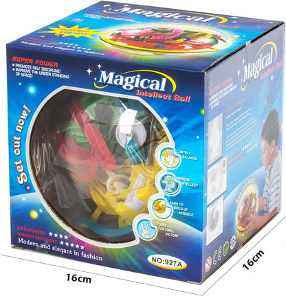 Maze Ball, 3D Interactive Maze Sphere Game (16cm, 6.3’’) with 118 Obstacles Labyrinth Puzzle Ball Kids Education Toys Magical Brain Teasers Boy Gifts