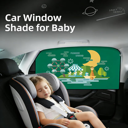 Magnetic Car Window Shade for Baby,Blackout Car Window Curtain,Car Shades for Side Windows,Sun Shade for Car Window baby,Cartoon Pattern Car Window Cover,UV Protection &Heat Blocking(Underwater World)