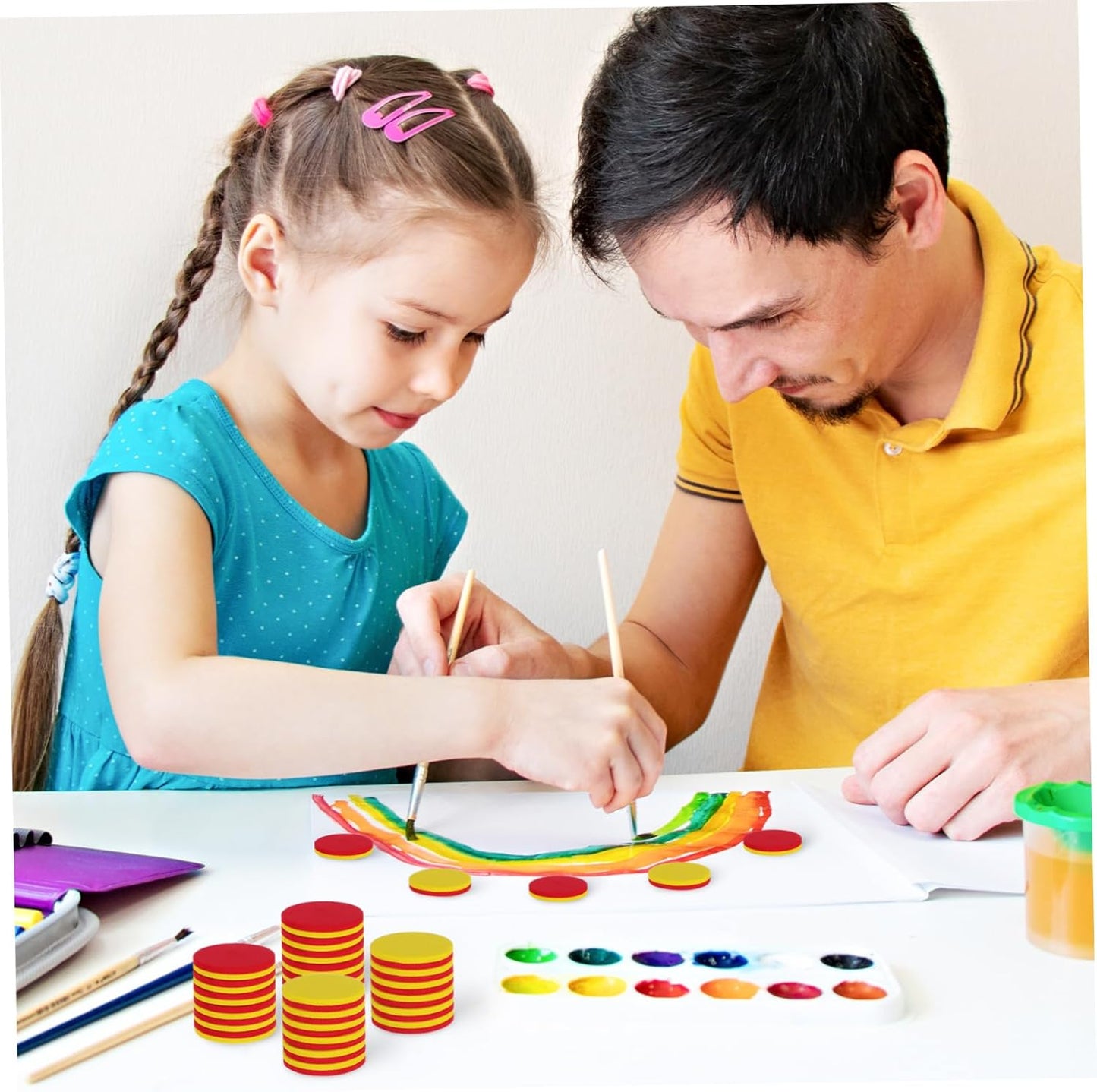 BESPORTBLE 2sets Discs Math Learning Counters Math Addition Math Counters Counting Blocks for Counting Blocks for Math Tokens Color Counting Chips 100pcs*2