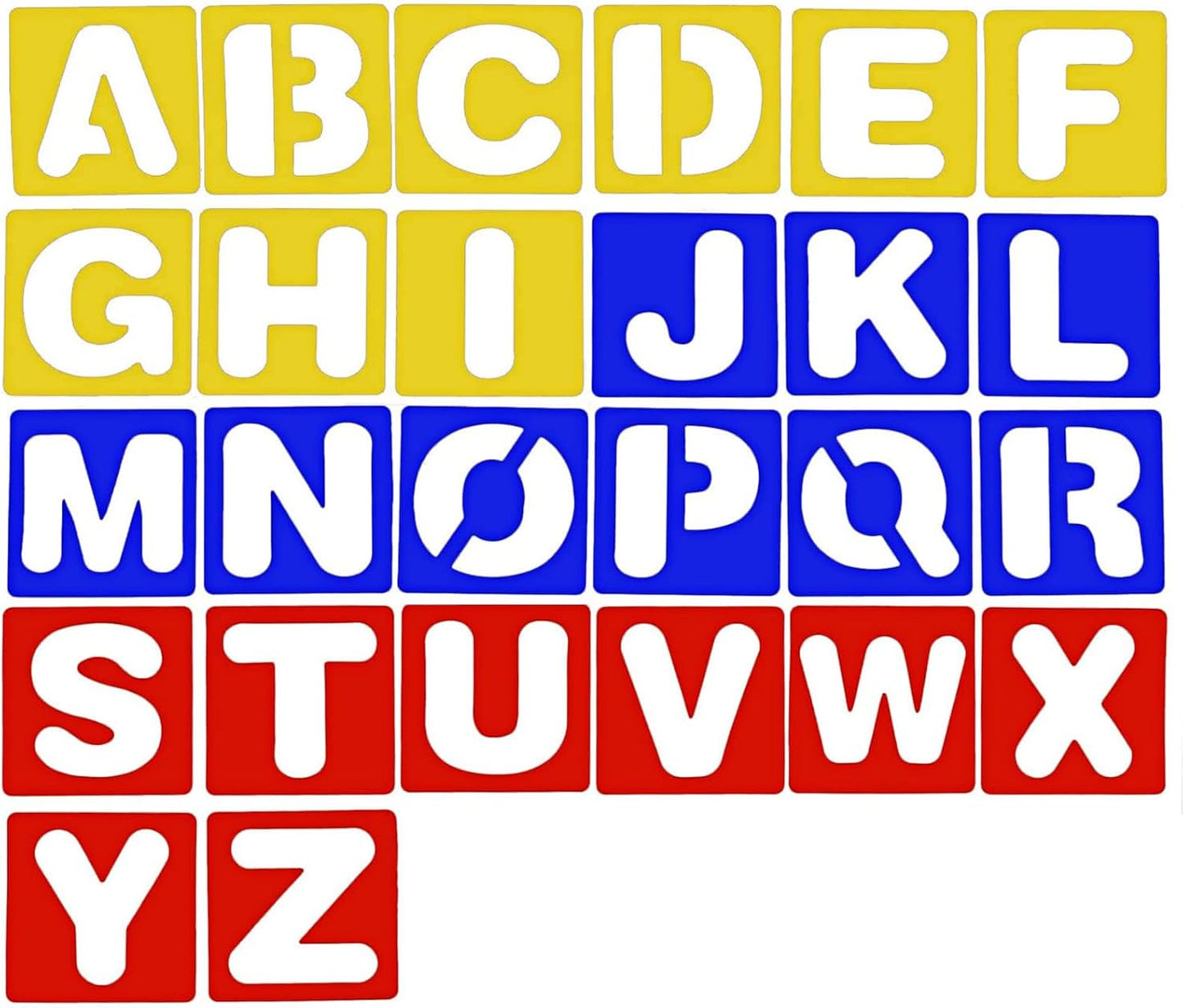 TecUnite 26 Pieces Alphabet Stencils Set Plastic Letter Stencils for Painting Learning, DIY Craft Decoration (6 x 6 Inches)